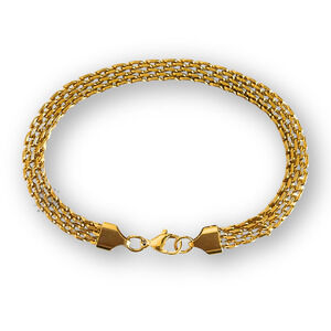 Mesh Link Chain Bracelet 6mm Stainless Steel Gold Modern Jewelry Gift